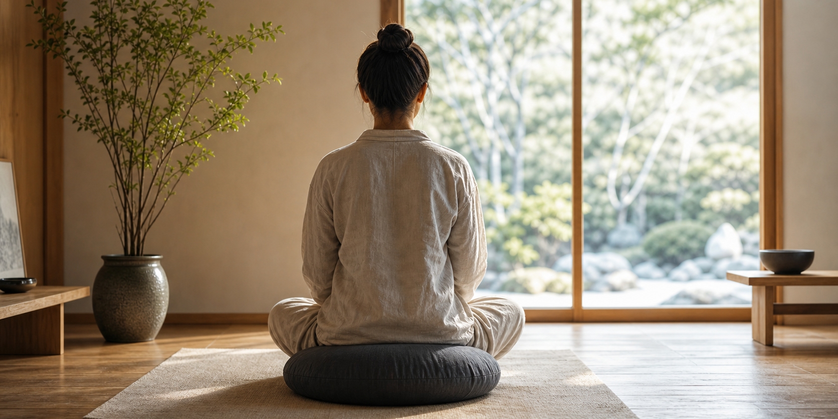 Imagen destacada – Zazen: qué es y cómo practicar meditación zen zazen