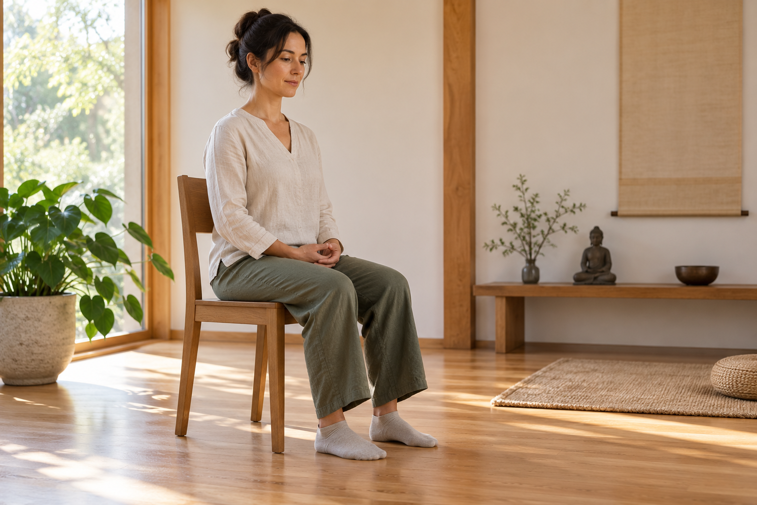 Zazen en silla: postura, apoyos y una primera práctica